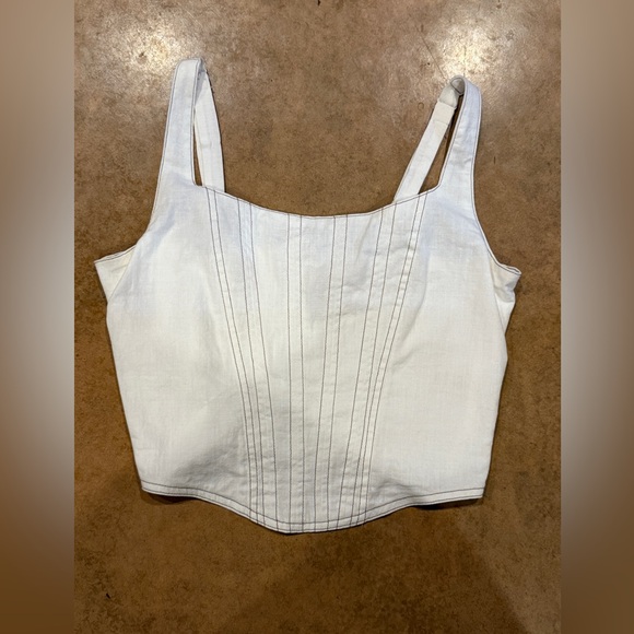 Gilded Intent Tops - Gilded Intent White Corset Crop Top
